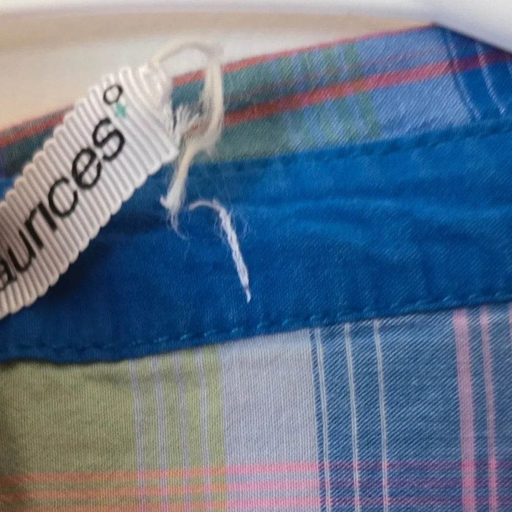 Maurices Womens Plaid Button Down Shirt Multi Color Cotton Long Sleeve Top Sz 0